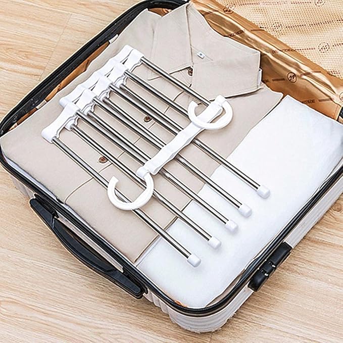 5 in 1 Hanger, Clothes Hanging Stainless Steel, Folding, Closet Organizer